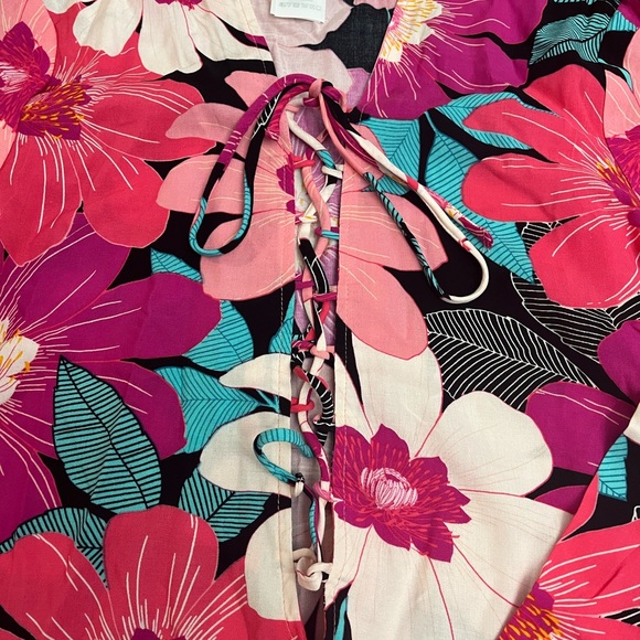 La Blanca MULTI IN FULL BLOOM Lace Front Tunic Dress Swim Cover Up Size S . - Picture 9 of 9